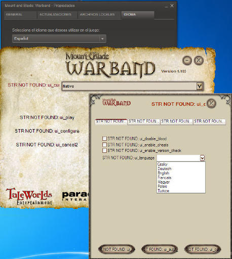 Mount & Blade. Эпоха турниров - Проблема с «STR Not FOUND», нераспознование языка